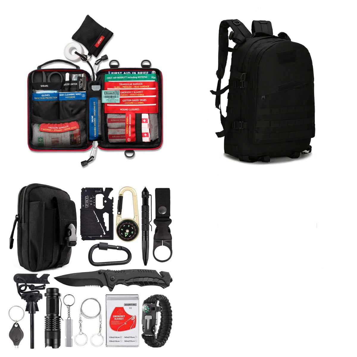 Multi-Function Outdoor Camping Survival Tool SOS Self Defense Equipment Kit