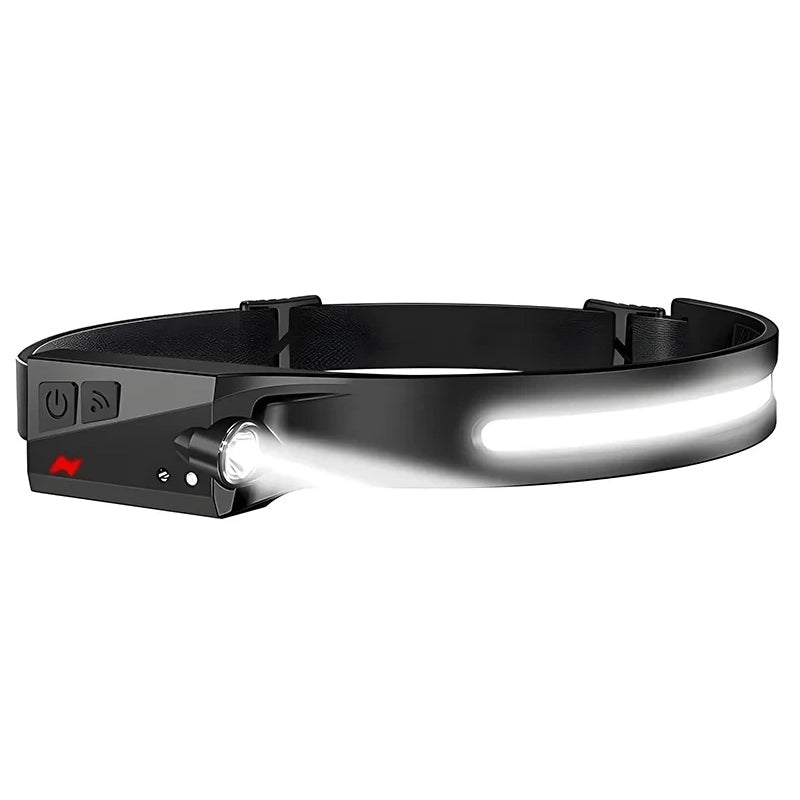 USB Rechargeable LED Headlamp Waterproof Motion Sensor Camping Hiking Light
