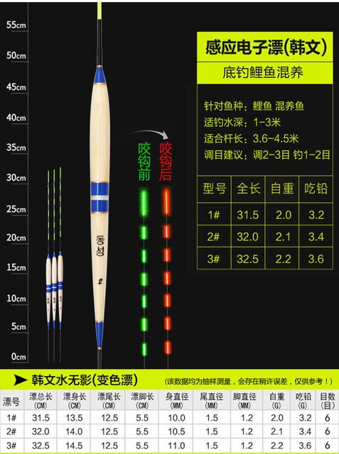 Smart Fishing Float Bite Alarm LED Light Electronic Night Fishing Buoy