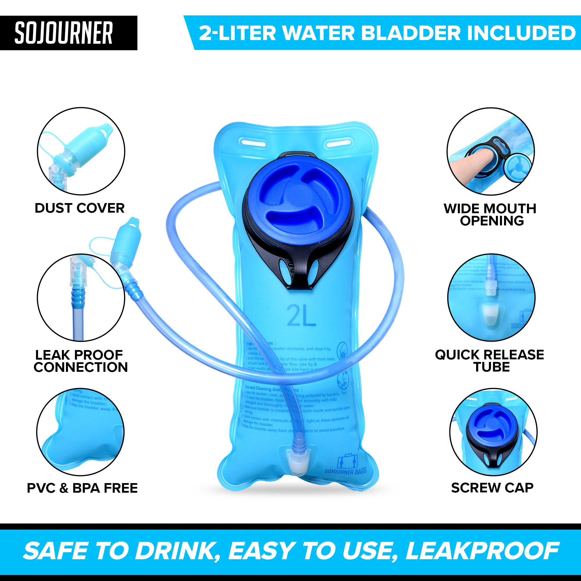 Hydration Pack Backpack Medium Lightweight Water Bladder Hiking Running
