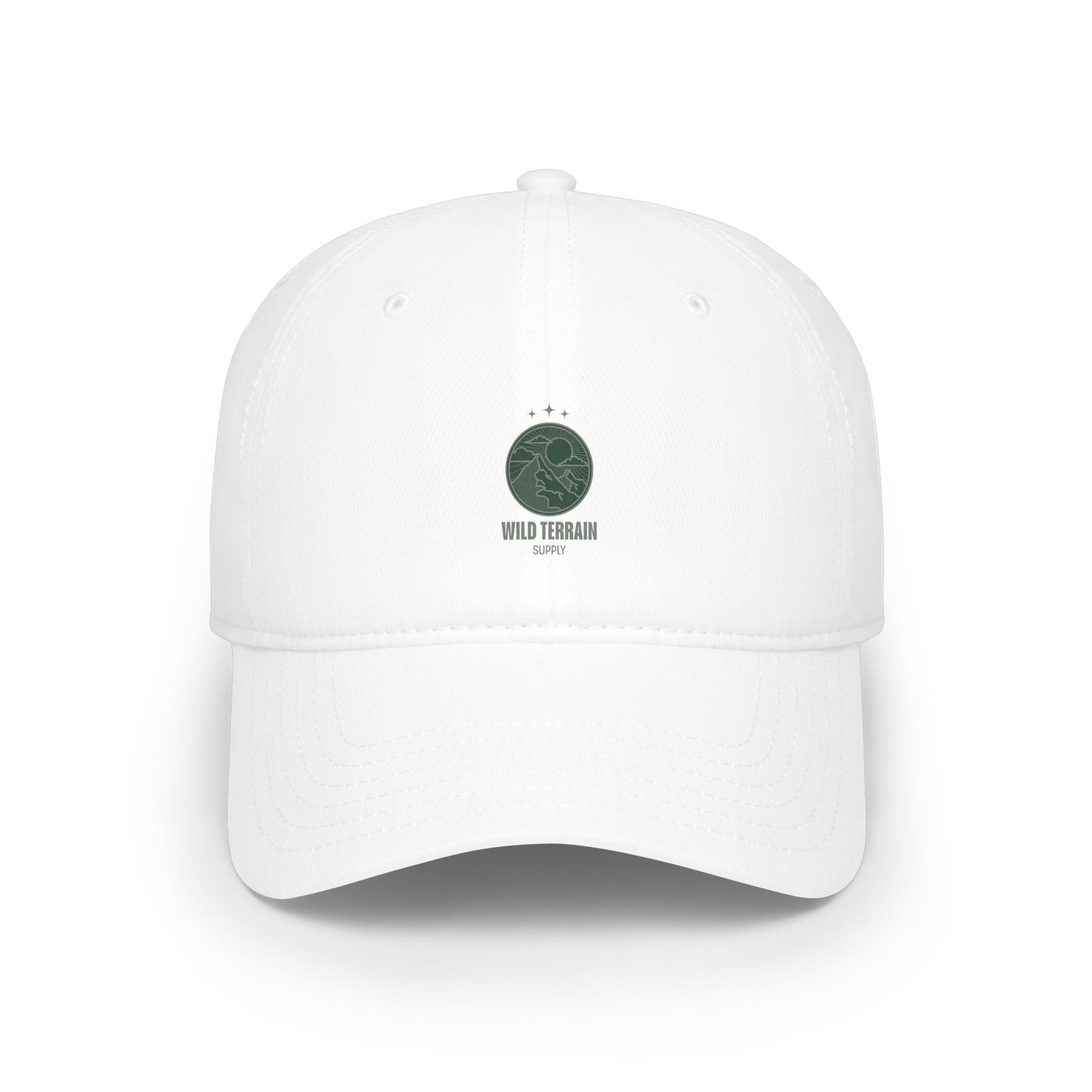 Low Profile Baseball Cap — Minimalist Green Lunar Compass Design (Little Terrarium)