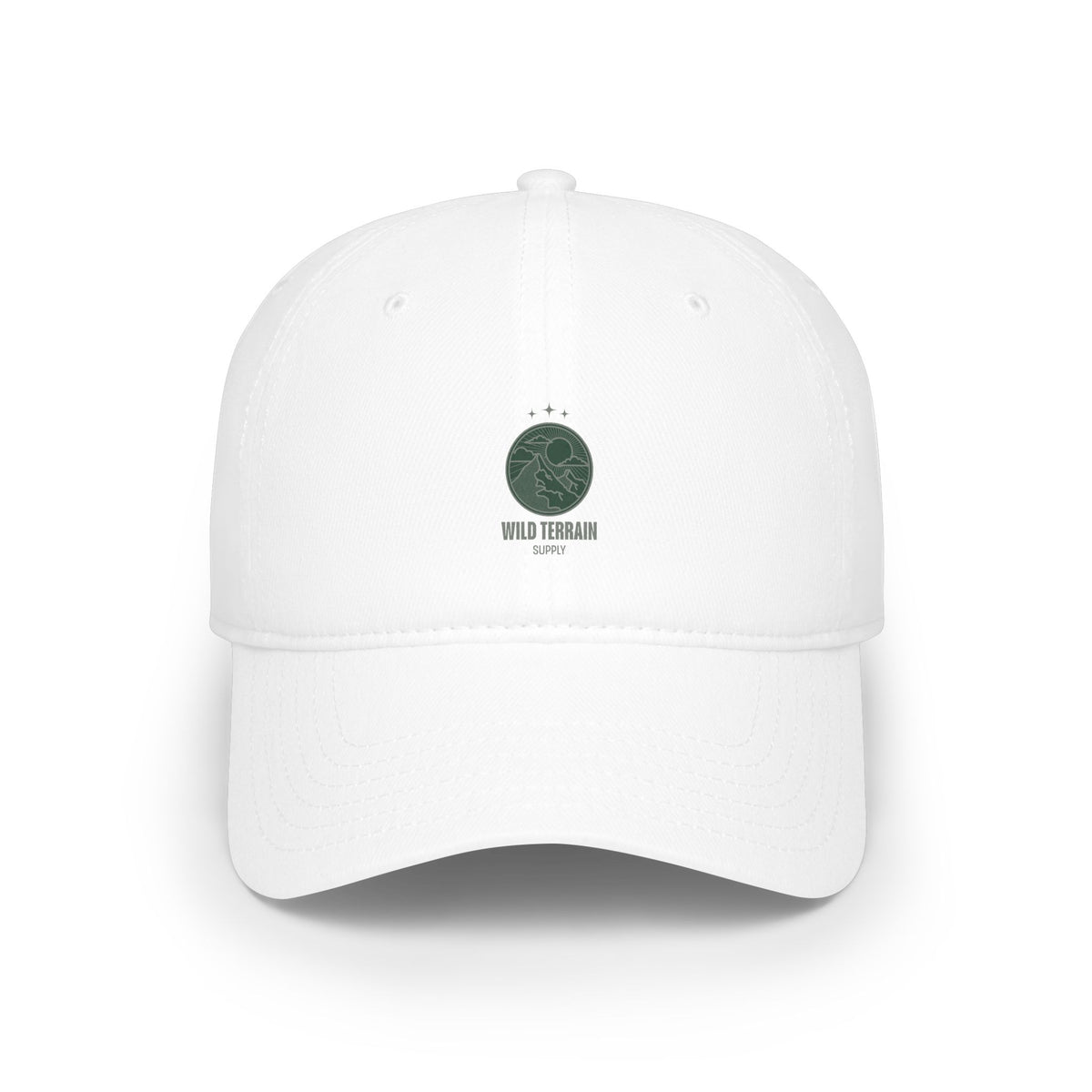 Low Profile Baseball Cap — Minimalist Green Lunar Compass Design (Little Terrarium)