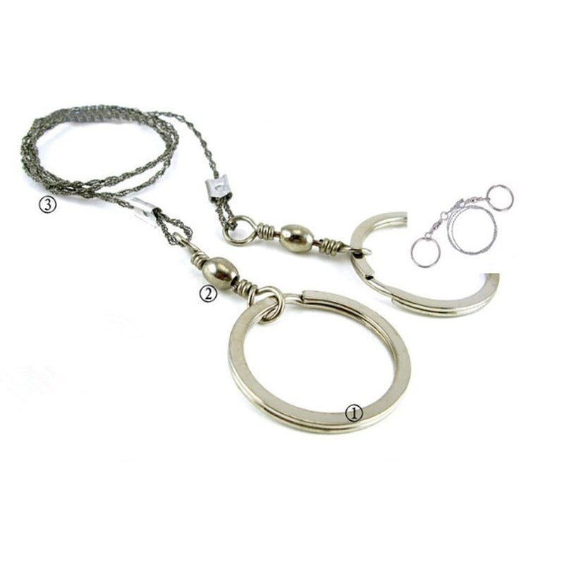 Hand Chain Saw Portable Steel Wire Survival Camping Emergency Cutting Tool