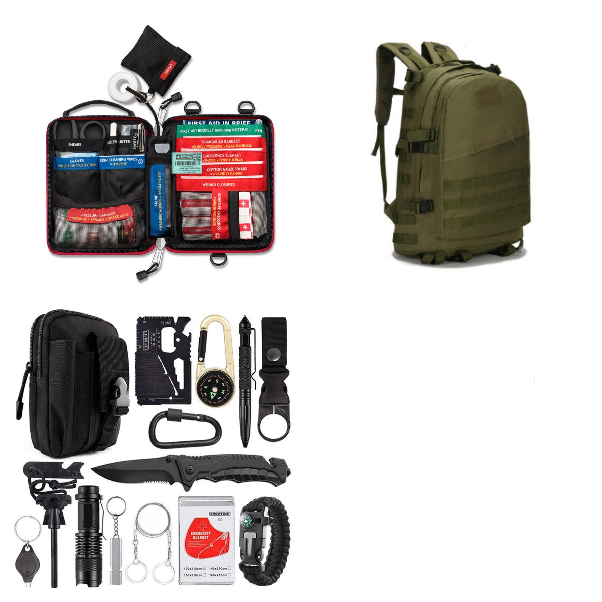Multi-Function Outdoor Camping Survival Tool SOS Self Defense Equipment Kit