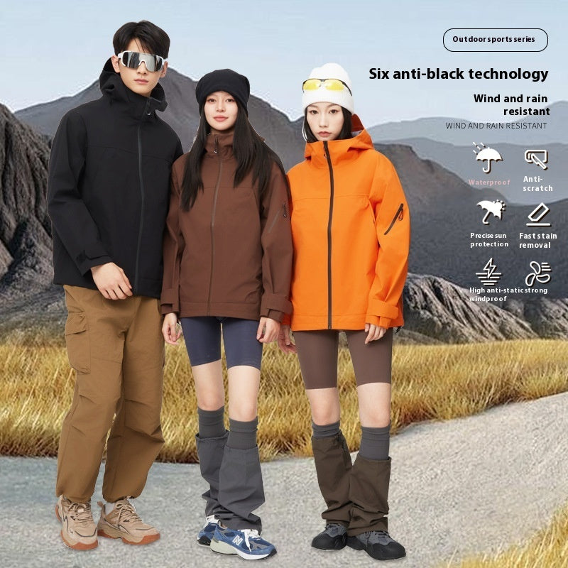 Hard Shell Jacket Windproof Waterproof Outdoor Mountaineering Breathable Hiking Coat