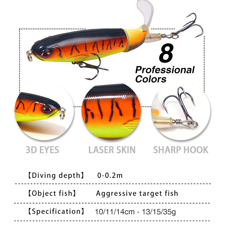 Luya Propeller Bait 15g 11cm Floating Pencil Fishing Lure Gear