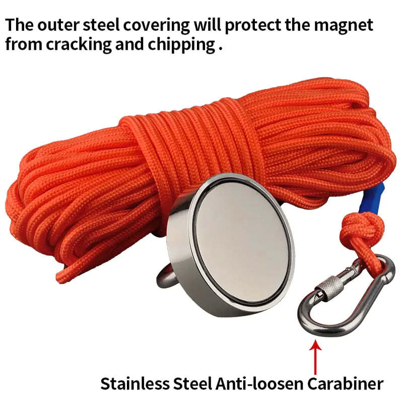 Heavy Duty Fishing Magnet Rope Strong Recovery Retrieval Outdoor Tool