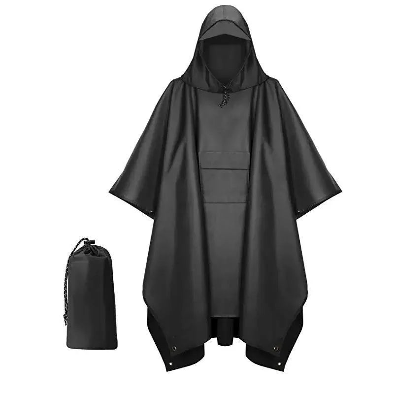 3-in-1 Military Rain Poncho Hooded Waterproof Camping Motorcycle Cover