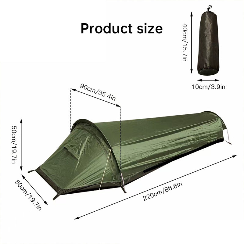 Lightweight Single Person Camping Tent Sleeping Bag Hiking Travel Gear