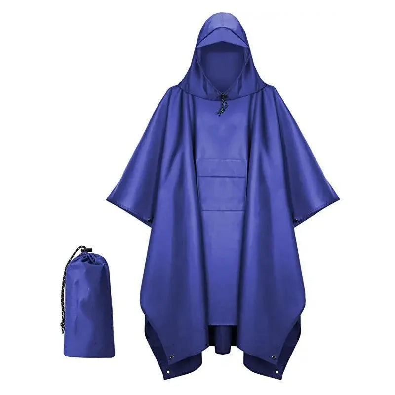 3-in-1 Military Rain Poncho Hooded Waterproof Camping Motorcycle Cover