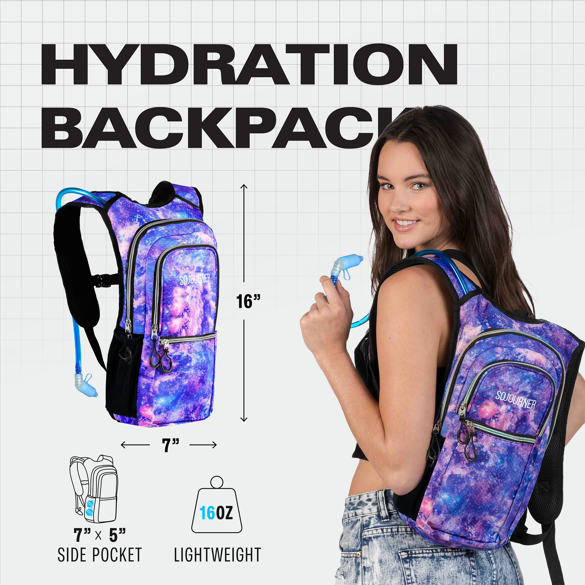 Hydration Pack Backpack Medium Lightweight Water Bladder Hiking Running