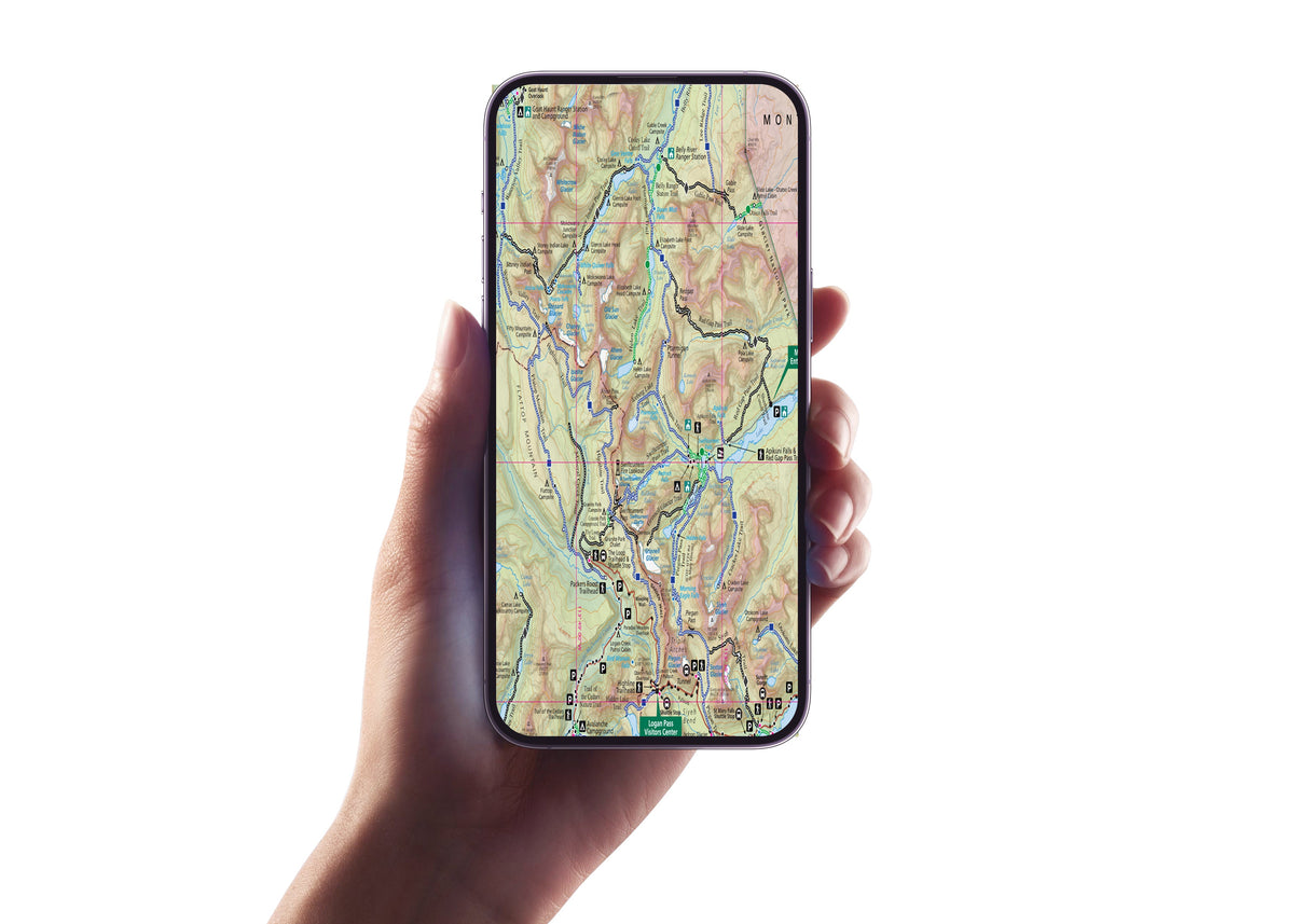 Glacier National Park Hiking Trail Map GPS Detailed Adventure Guide