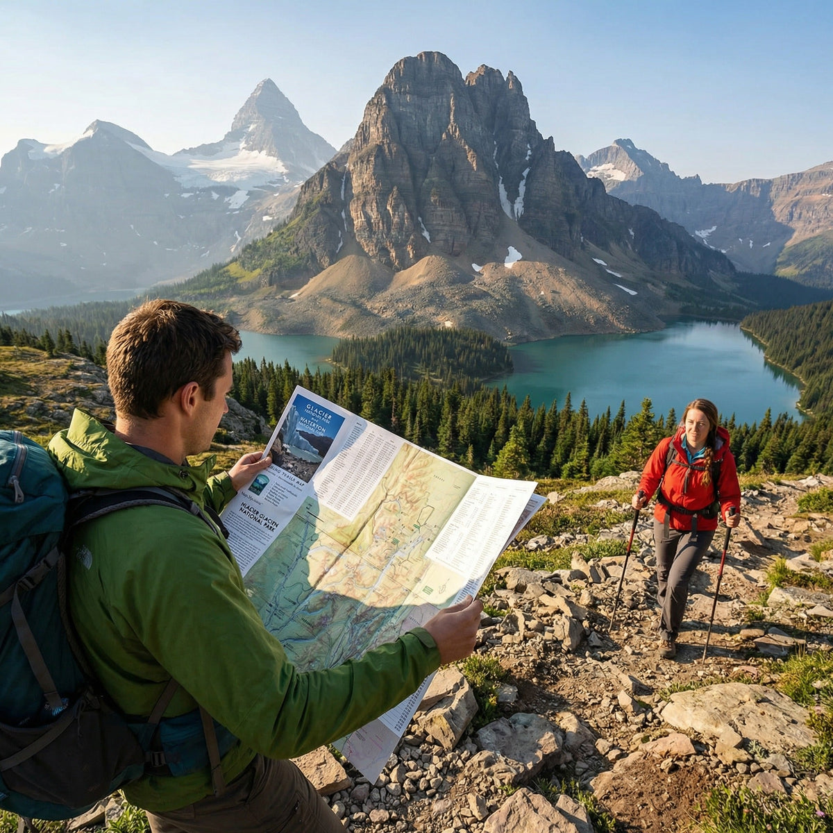 Glacier National Park Hiking Trail Map GPS Detailed Adventure Guide