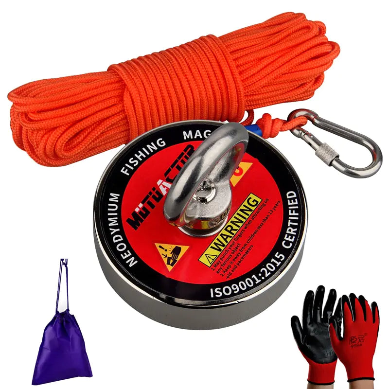 Heavy Duty Fishing Magnet Rope Strong Recovery Retrieval Outdoor Tool