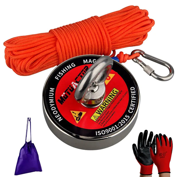 Heavy Duty Fishing Magnet Rope Strong Recovery Retrieval Outdoor Tool