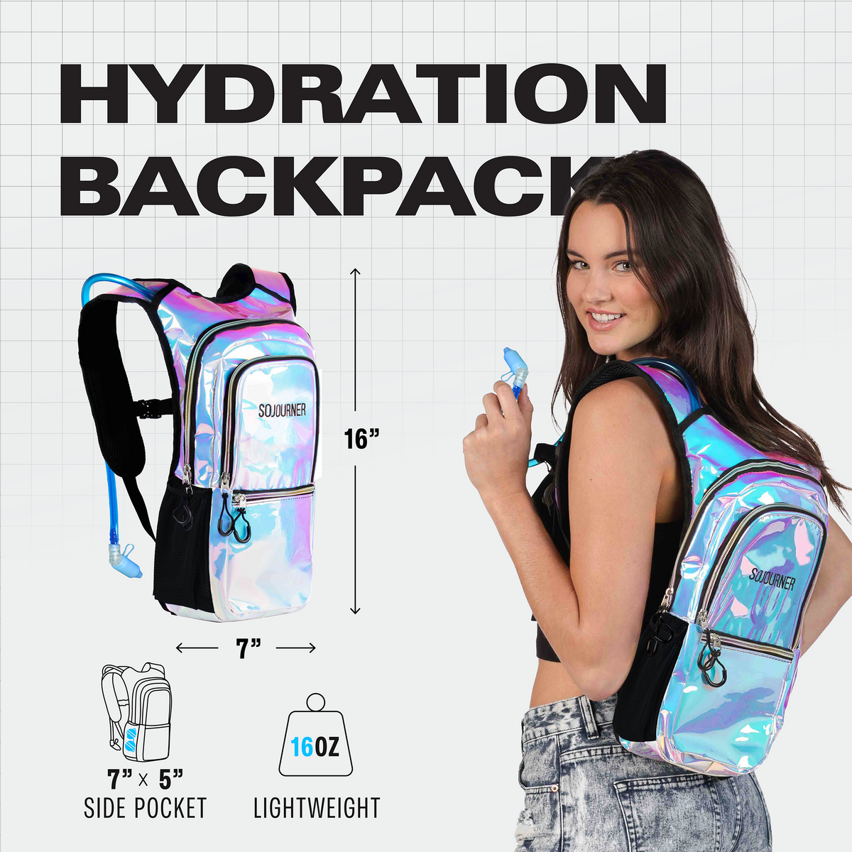Hydration Pack Backpack Medium Lightweight Water Bladder Hiking Running