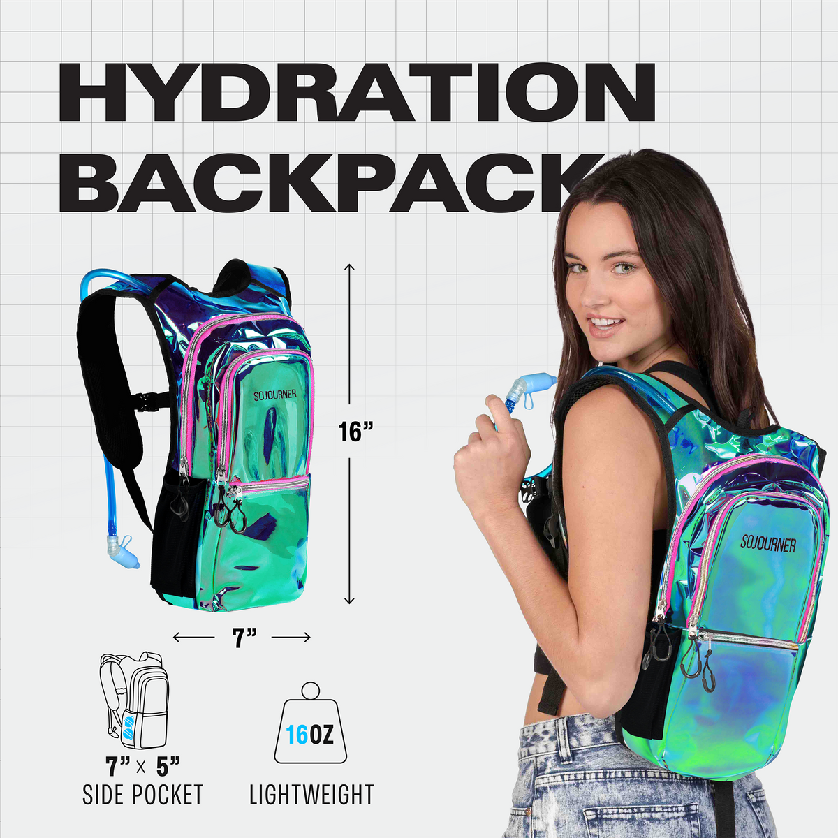 Hydration Pack Backpack Medium Lightweight Water Bladder Hiking Running