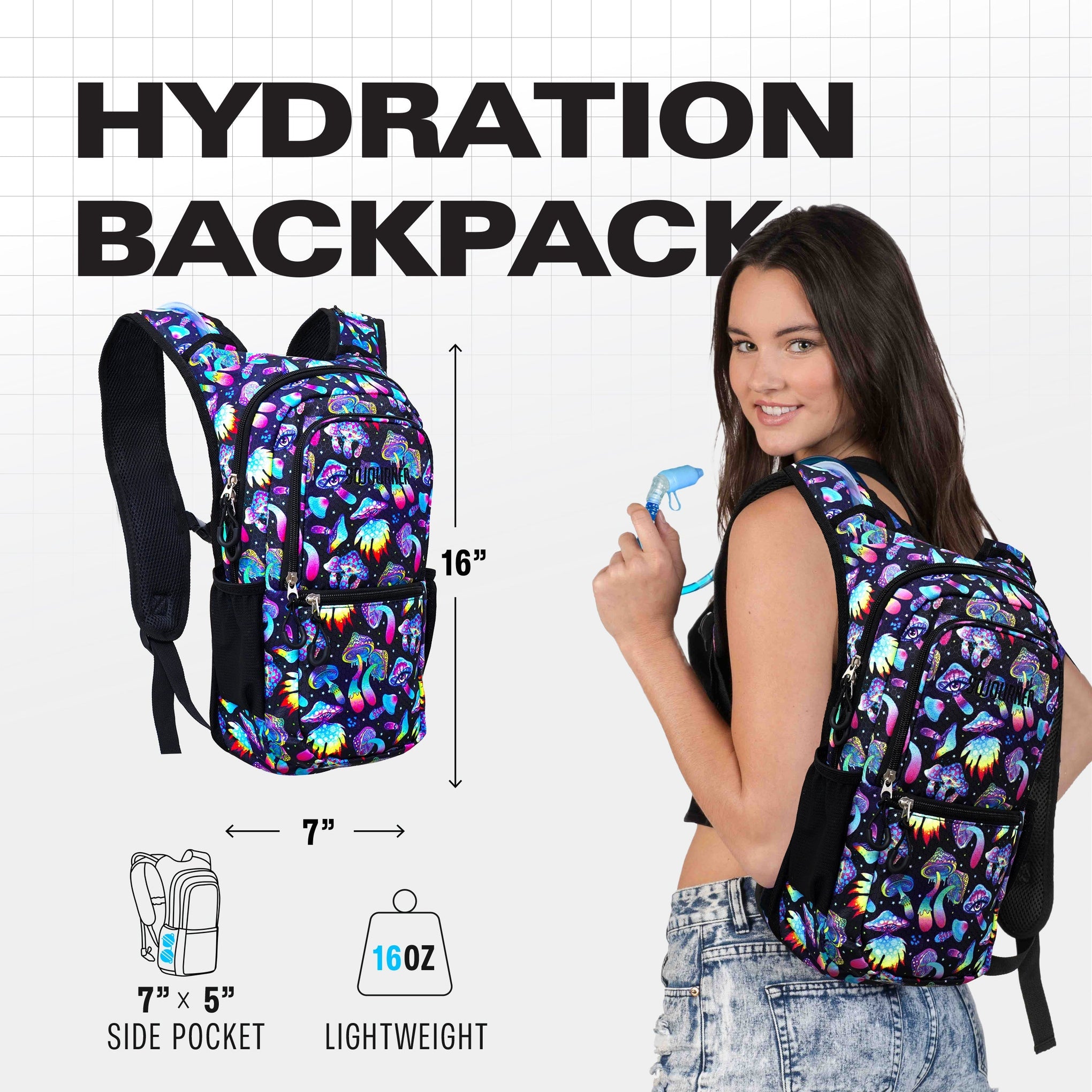 Hydration Pack Backpack Medium Lightweight Water Bladder Hiking Running