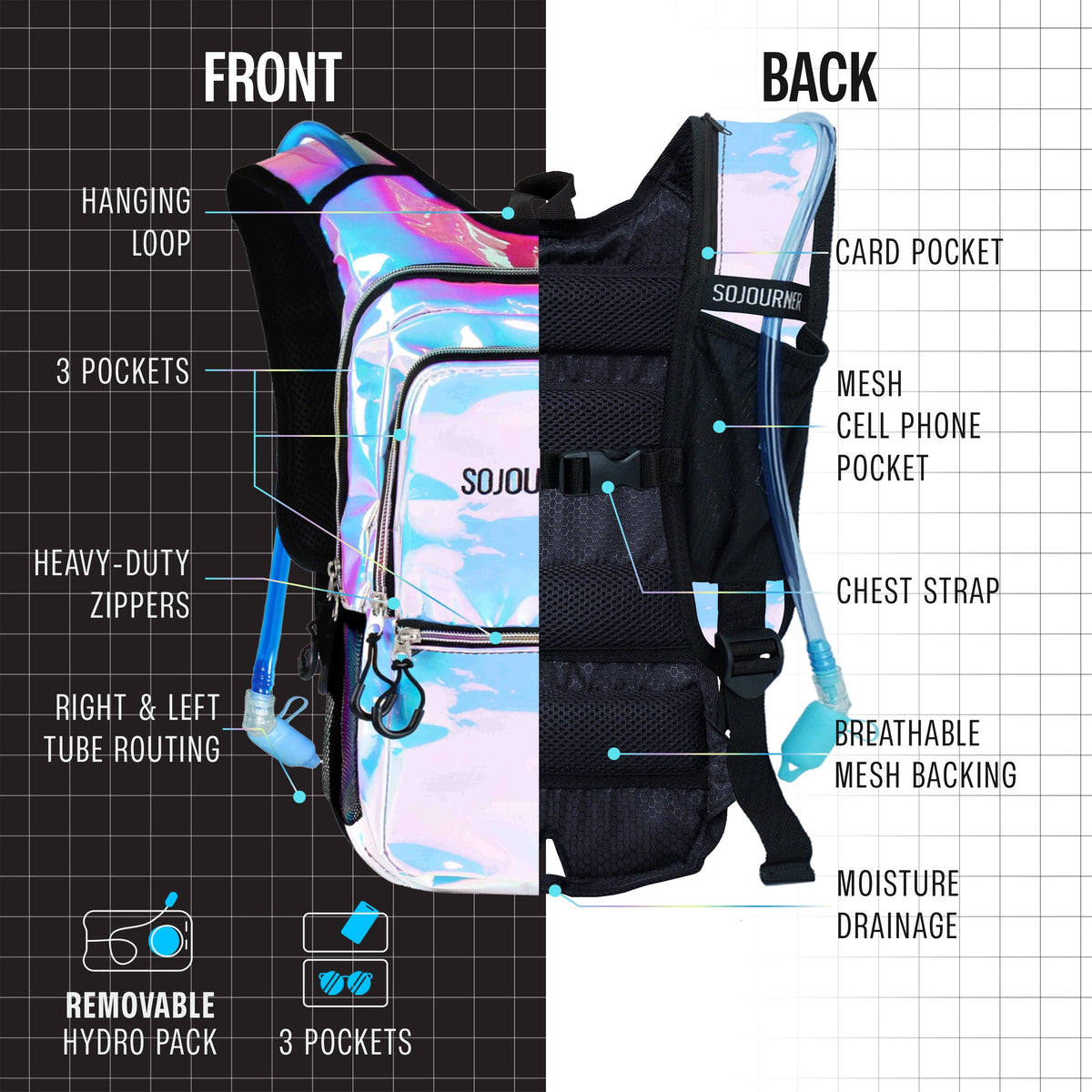 Hydration Pack Backpack Medium Lightweight Water Bladder Hiking Running