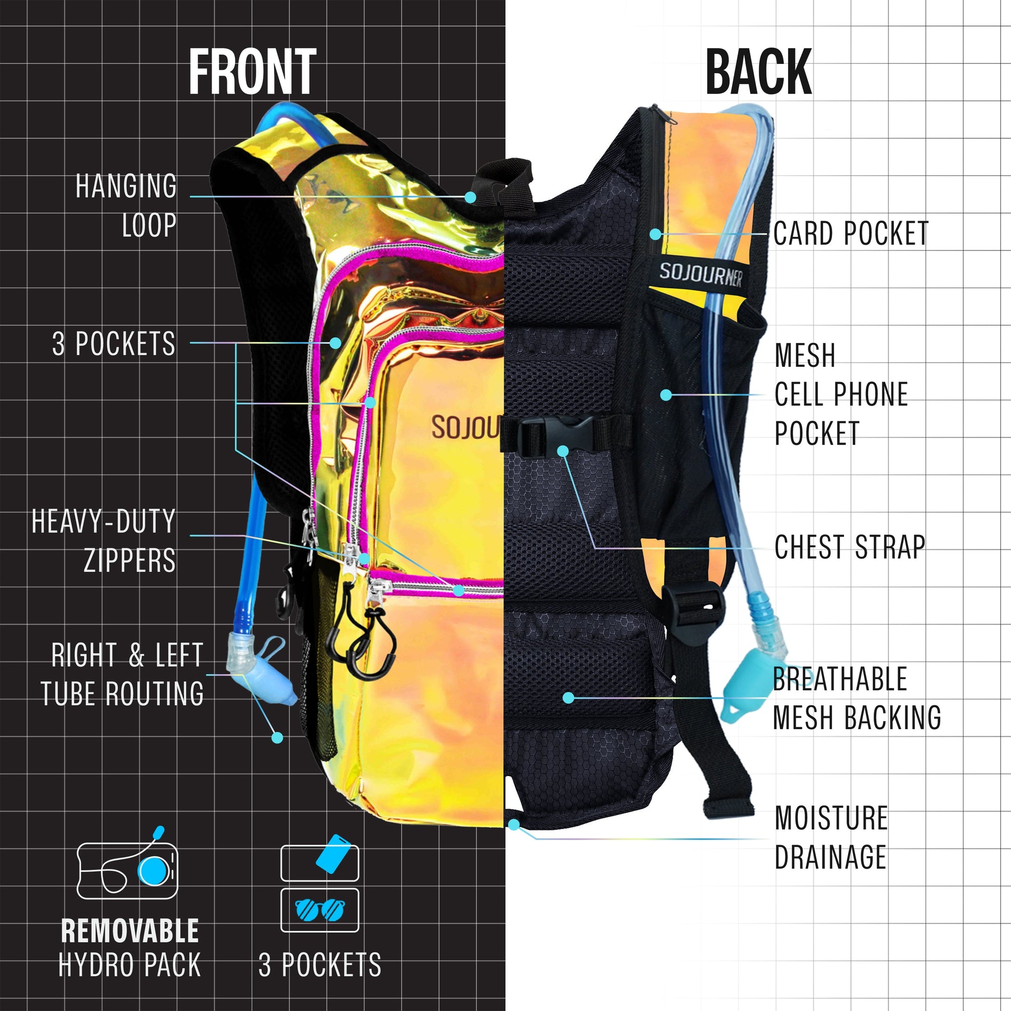 Hydration Pack Backpack Medium Lightweight Water Bladder Hiking Running