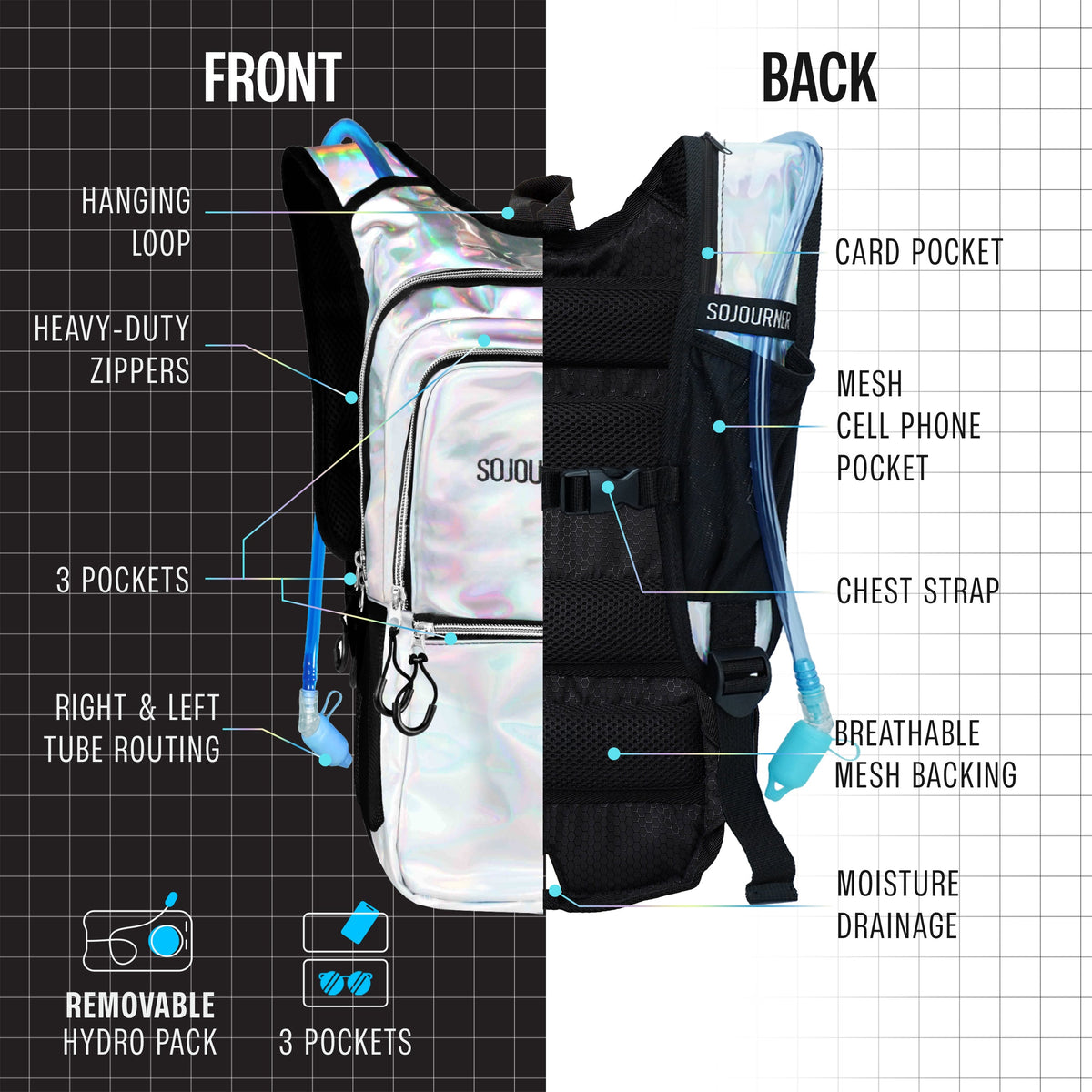 Hydration Pack Backpack Medium Lightweight Water Bladder Hiking Running