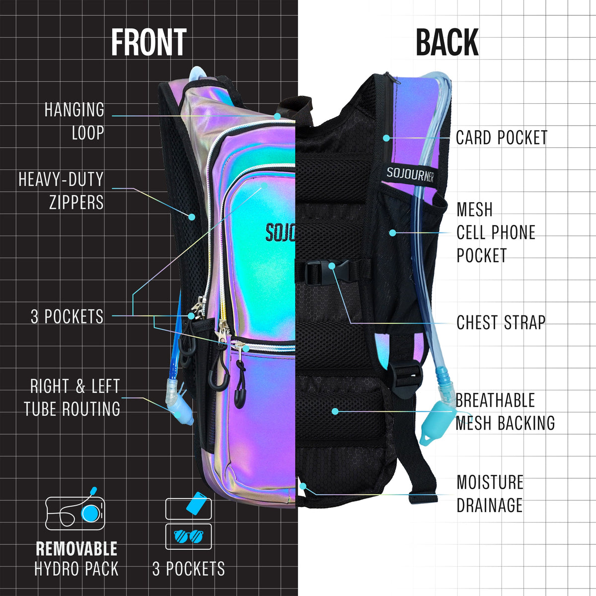 Hydration Pack Backpack Medium Lightweight Water Bladder Hiking Running