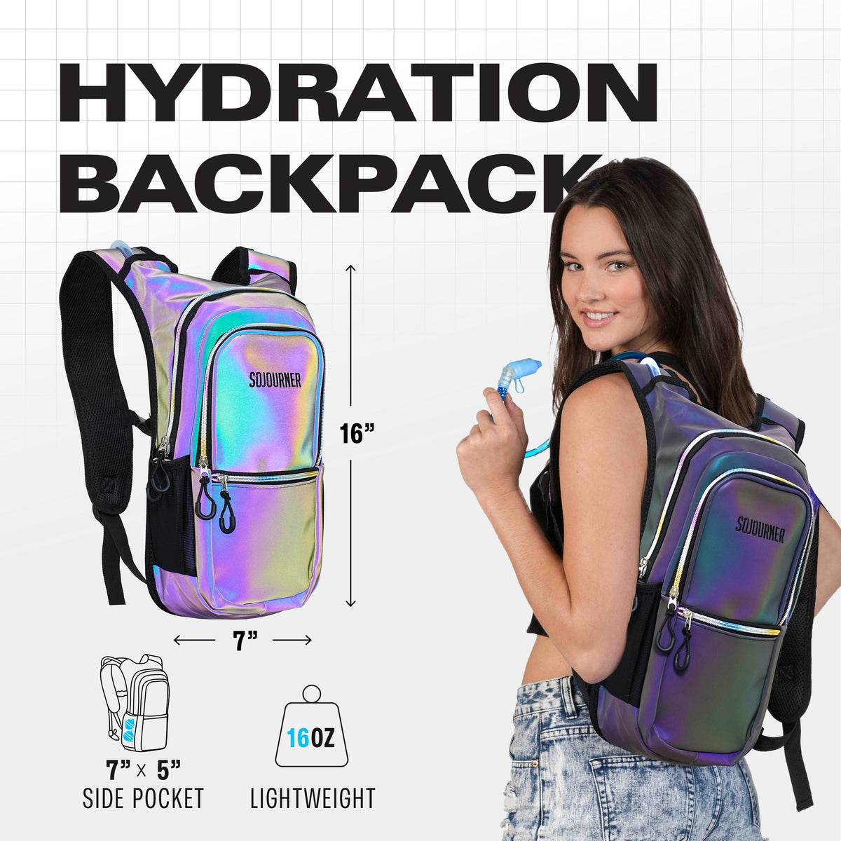 Hydration Pack Backpack Medium Lightweight Water Bladder Hiking Running