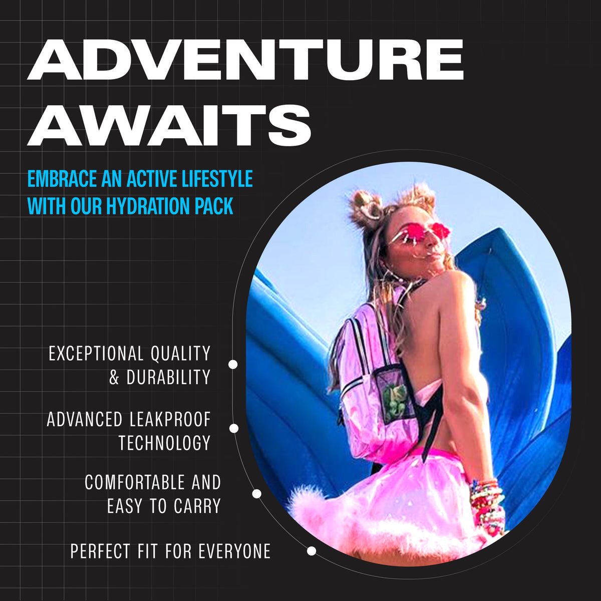 Hydration Pack Backpack Medium Lightweight Water Bladder Hiking Running
