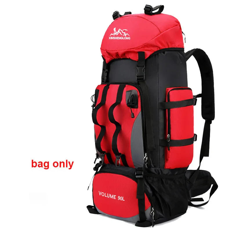 90L Waterproof Hiking Backpack Large Capacity Camping Trekking Rucksack Travel