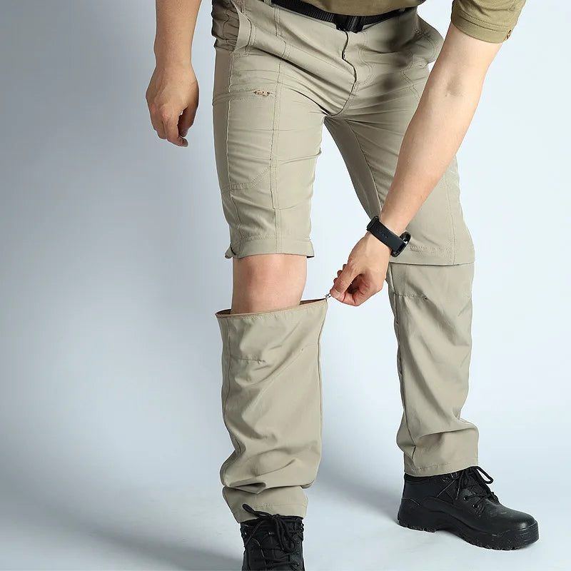 Men’s Convertible Hiking Pants Waterproof Quick Dry Outdoor Travel Pants