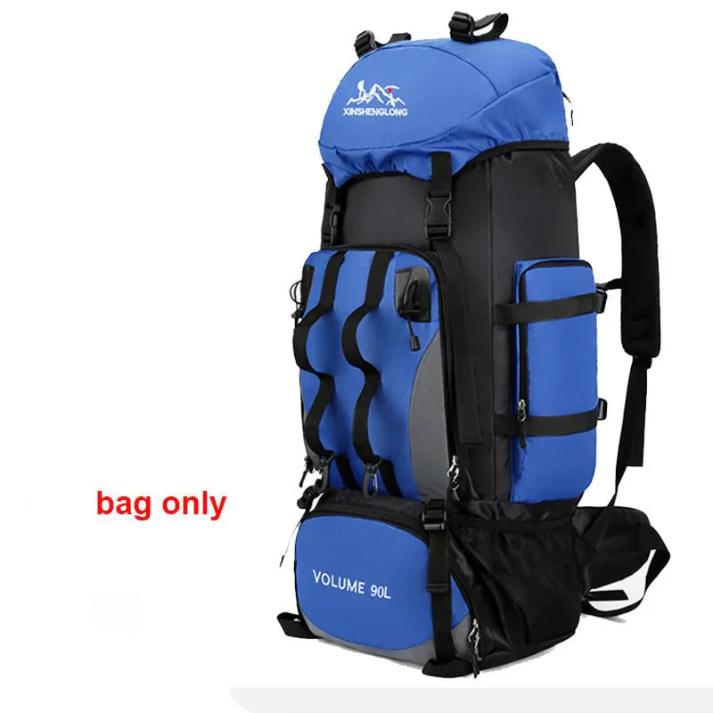90L Waterproof Hiking Backpack Large Capacity Camping Trekking Rucksack Travel