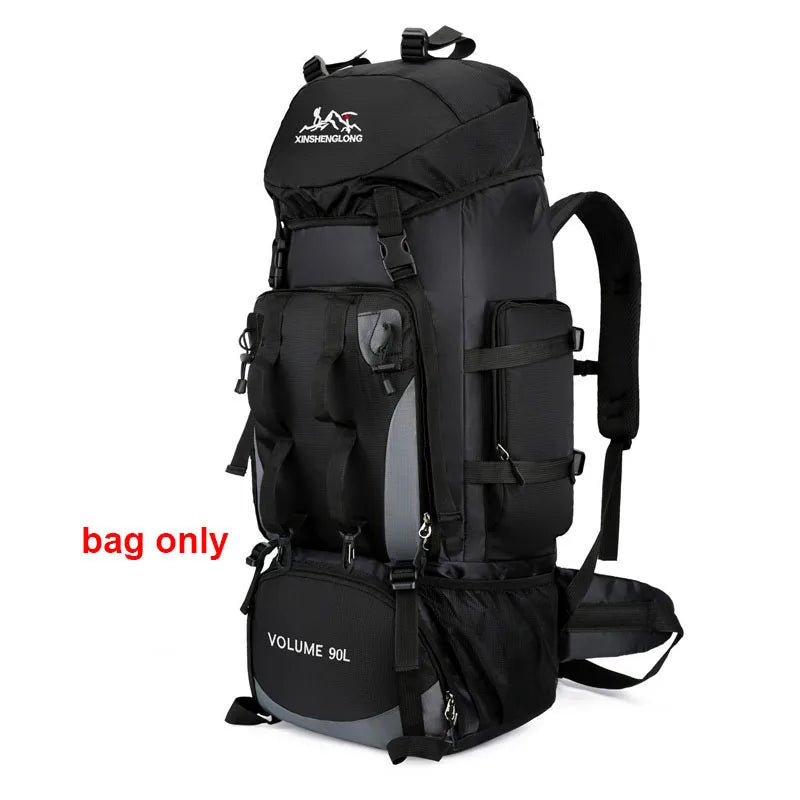 90L Waterproof Hiking Backpack Large Capacity Camping Trekking Rucksack Travel