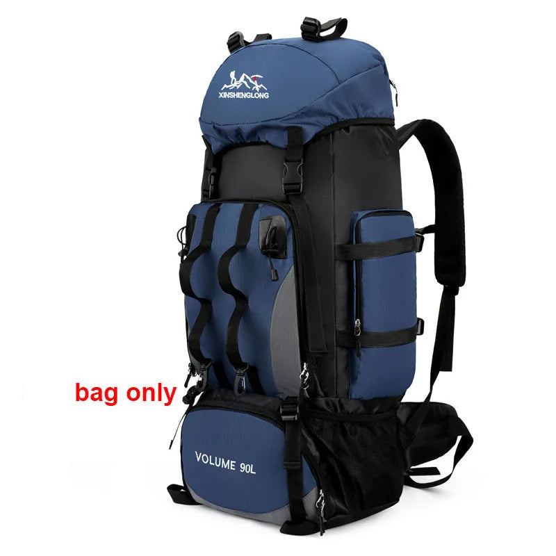 90L Waterproof Hiking Backpack Large Capacity Camping Trekking Rucksack Travel