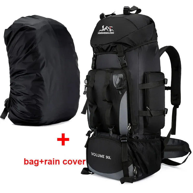 90L Waterproof Hiking Backpack Large Capacity Camping Trekking Rucksack Travel