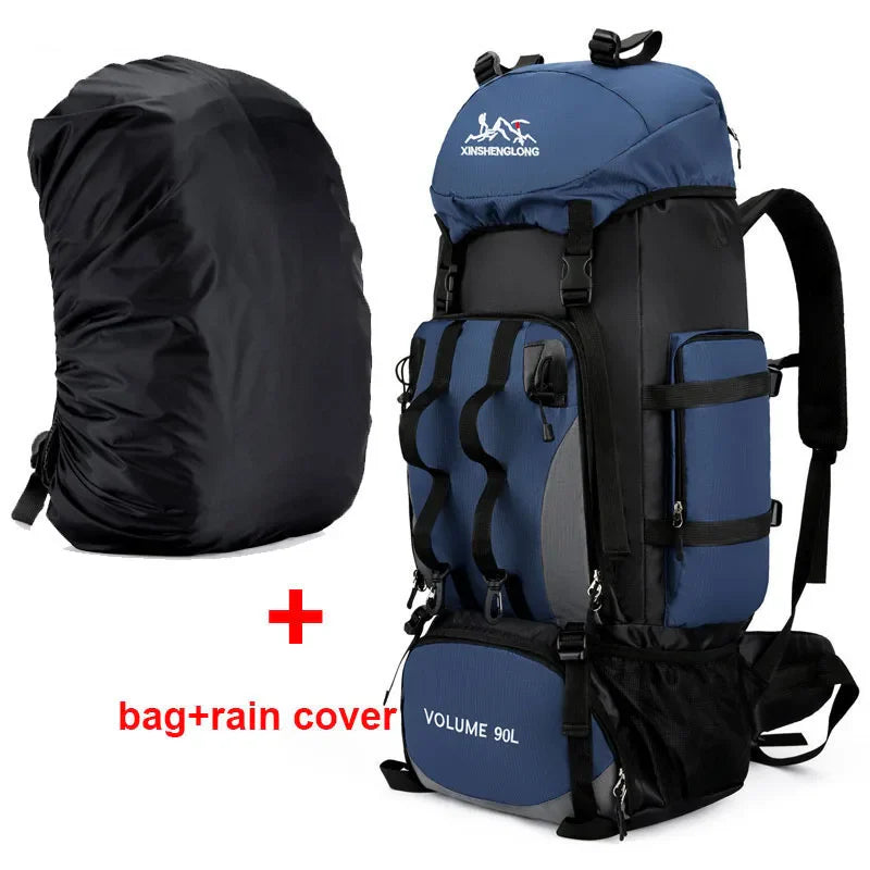 90L Waterproof Hiking Backpack Large Capacity Camping Trekking Rucksack Travel