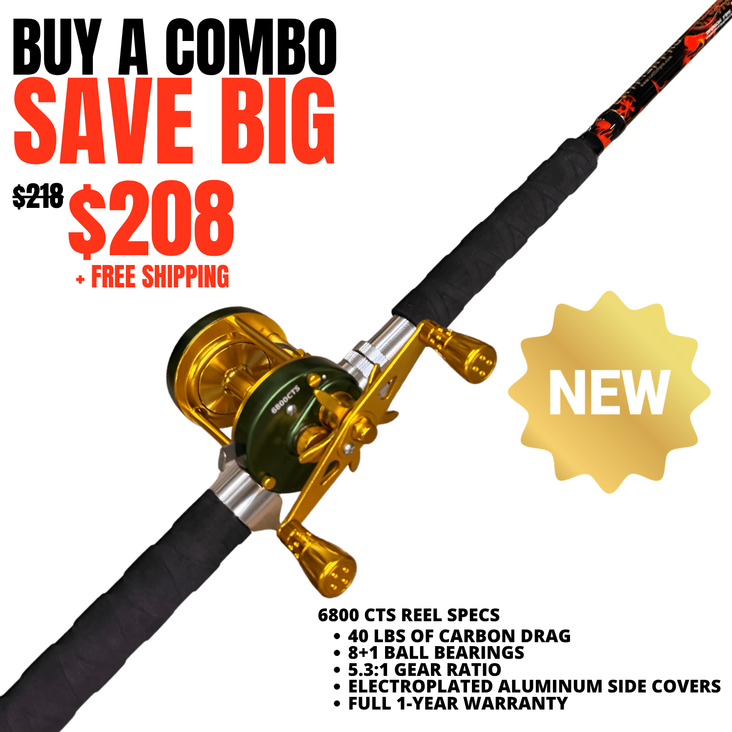 Black Dragon Fire Casting Rod Heavy Duty Fishing Lure Rod