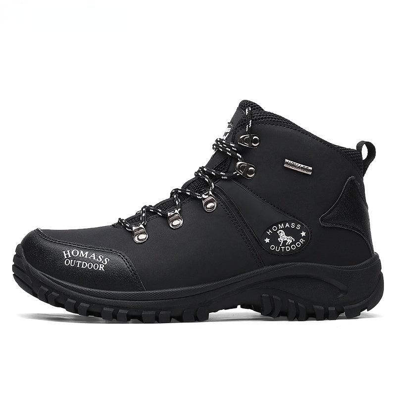 Men Waterproof Tactical Hiking Boots Fur Lined Winter Non Slip Outdoor Shoes
