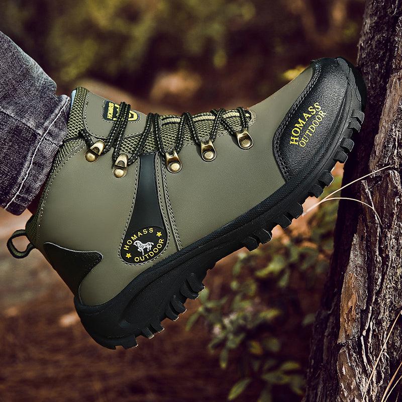 Men Waterproof Tactical Hiking Boots Fur Lined Winter Non Slip Outdoor Shoes