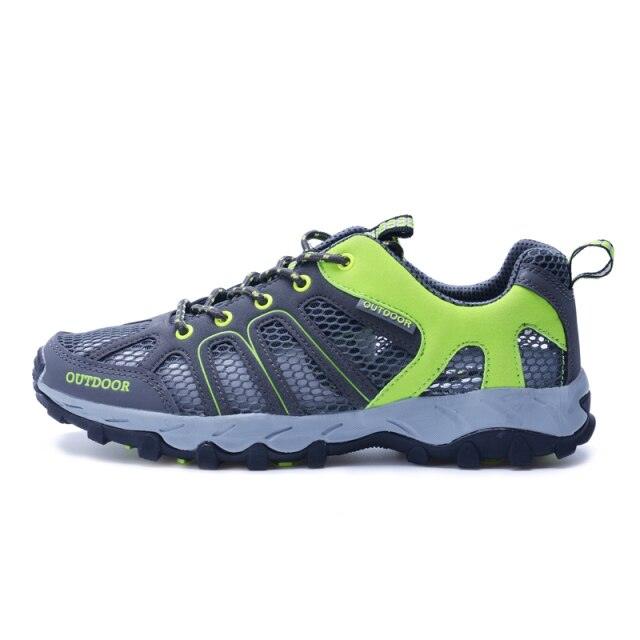 Mens Waterproof Hiking Shoes Lightweight Breathable Leather Low Top Outdoor Boots