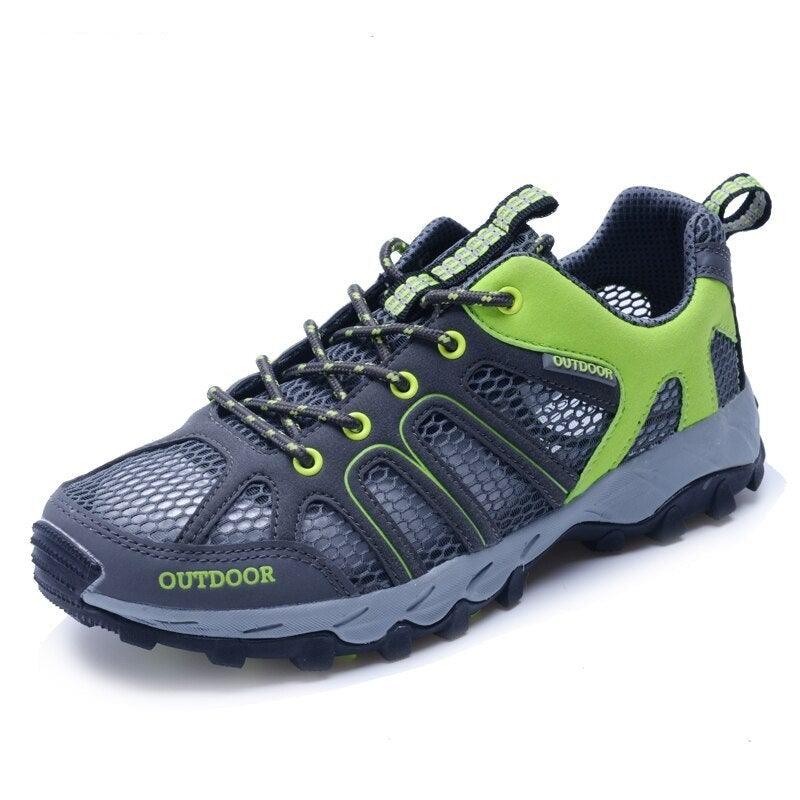 Mens Waterproof Hiking Shoes Lightweight Breathable Leather Low Top Outdoor Boots