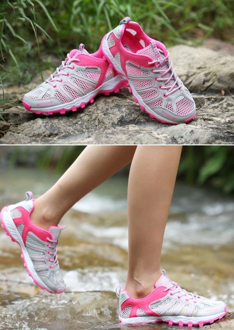 Mens Waterproof Hiking Shoes Lightweight Breathable Leather Low Top Outdoor Boots