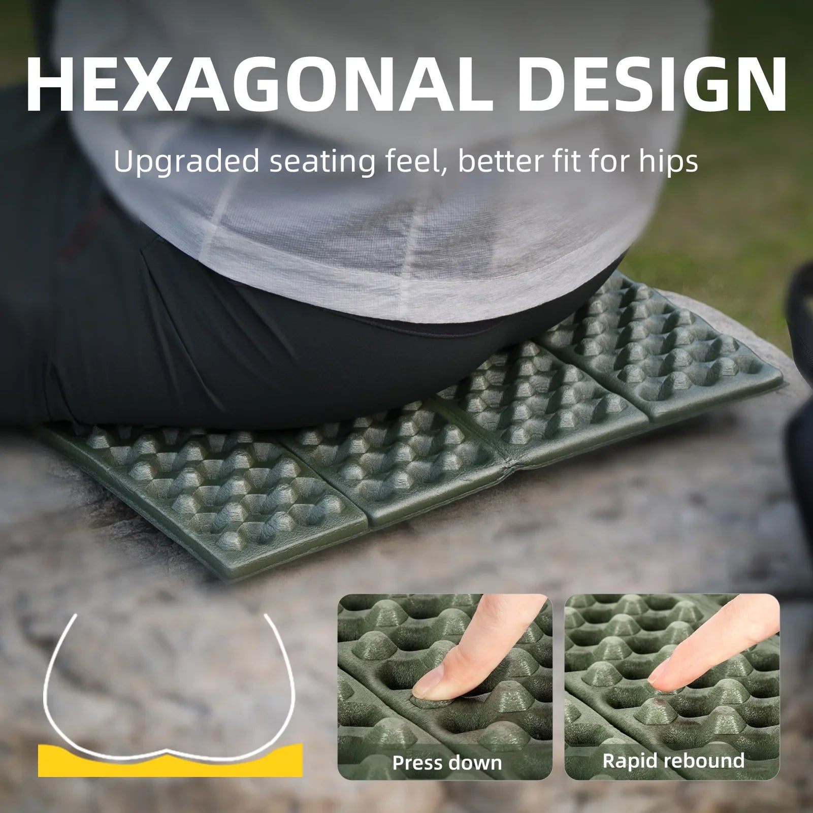 Folding Seat Pad Foam Mat Lightweight Portable Camping Hiking Cushion