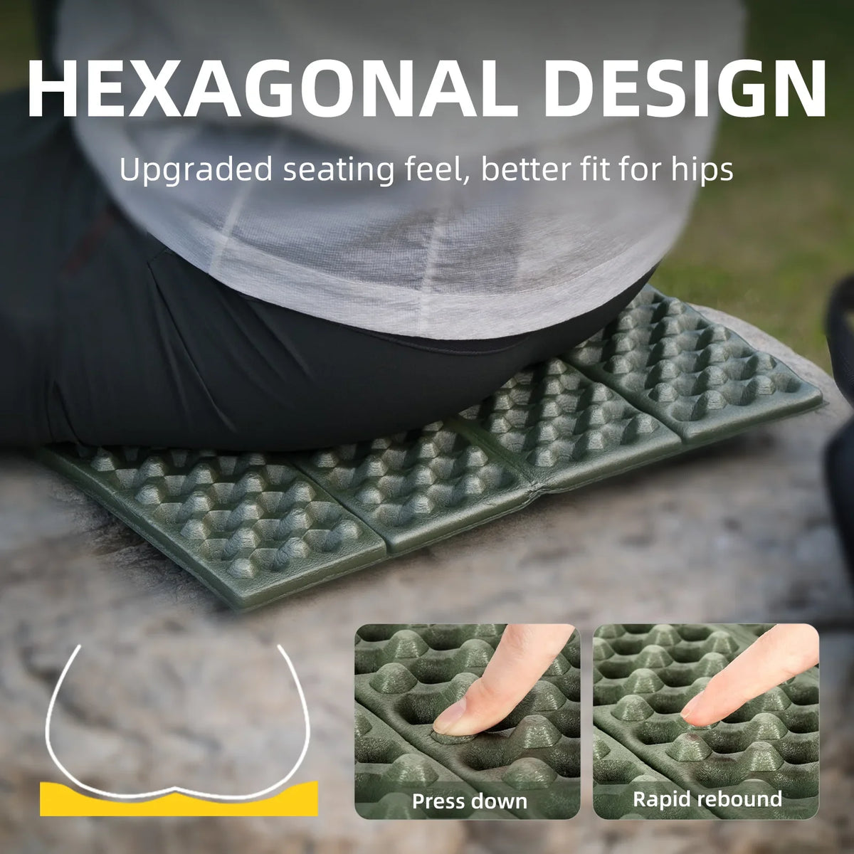 Folding Seat Pad Foam Mat Lightweight Portable Camping Hiking Cushion