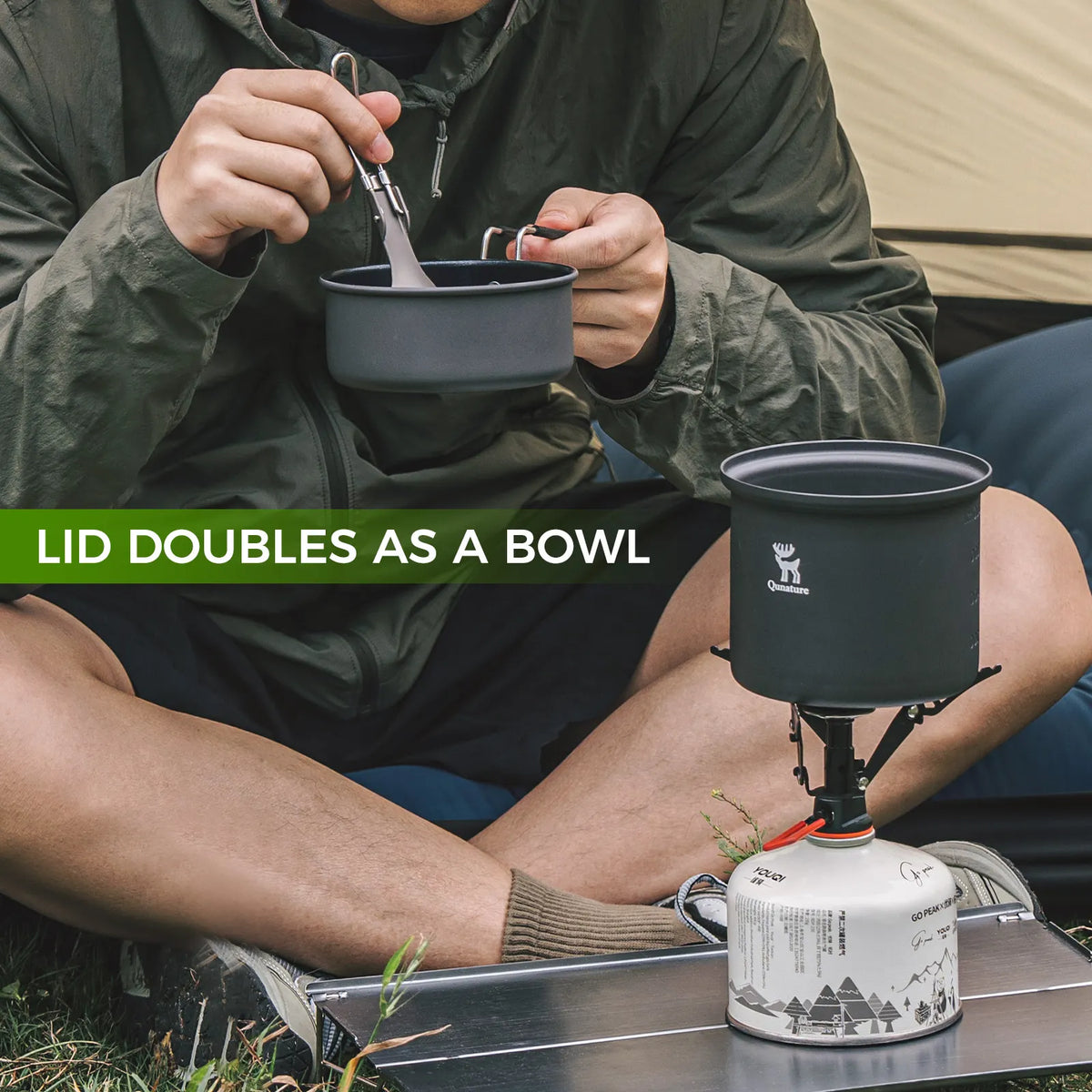 Ultra-Light Aluminum Camping Cookware Set Nestable Outdoor Travel Cooking Gear