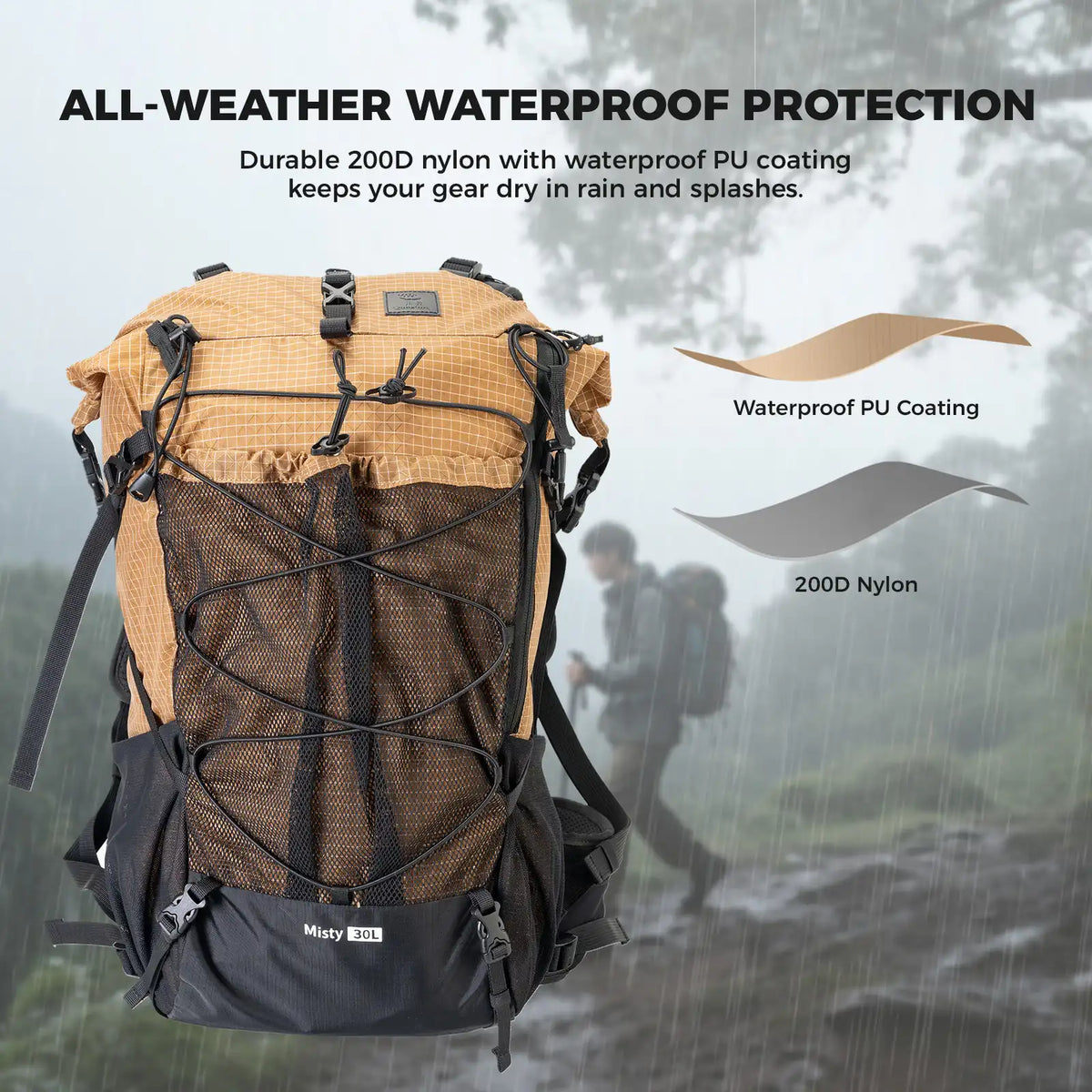 30-35L Hiking Backpack Lightweight Waterproof Outdoor Daypack Travel Gear