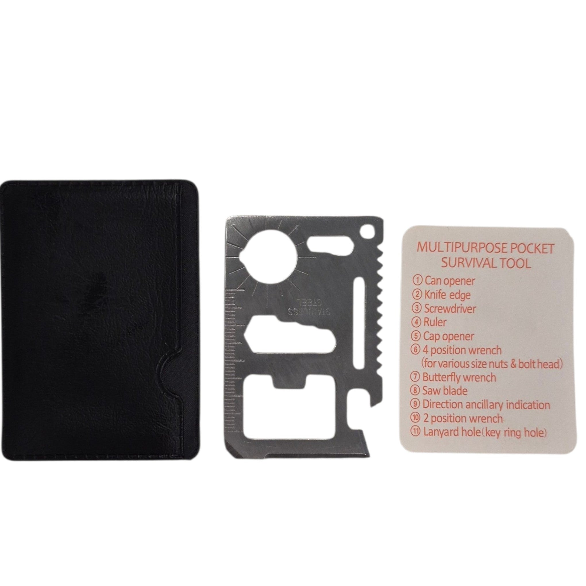 11-in-1 Survival Credit Card Multitool Tactical Wallet Pocket Gadget