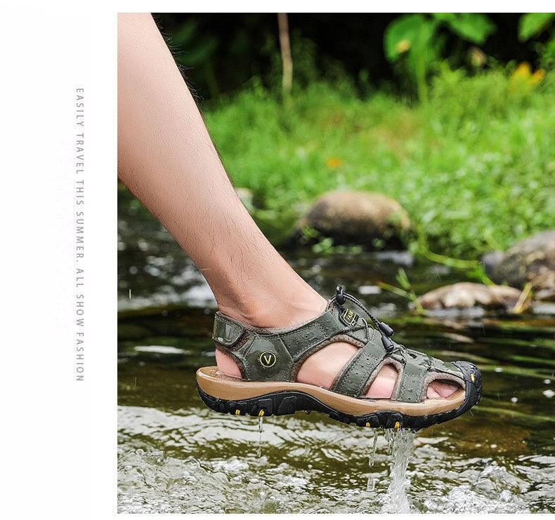 Men’s Breathable Closed Toe Sandals Beach Hiking Aqua Water Shoes
