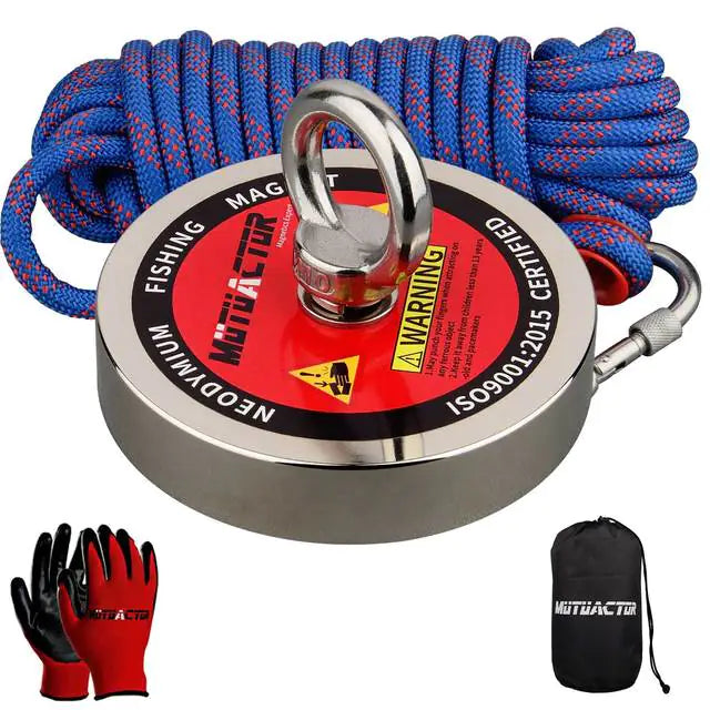 Heavy Duty Fishing Magnet Rope Strong Recovery Retrieval Outdoor Tool