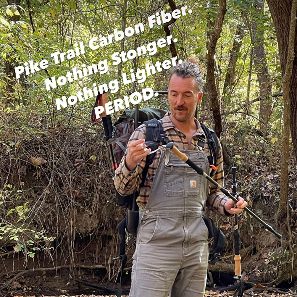 Pike Trail Carbon Fiber Trekking Poles Adjustable Lightweight Hiking Sticks