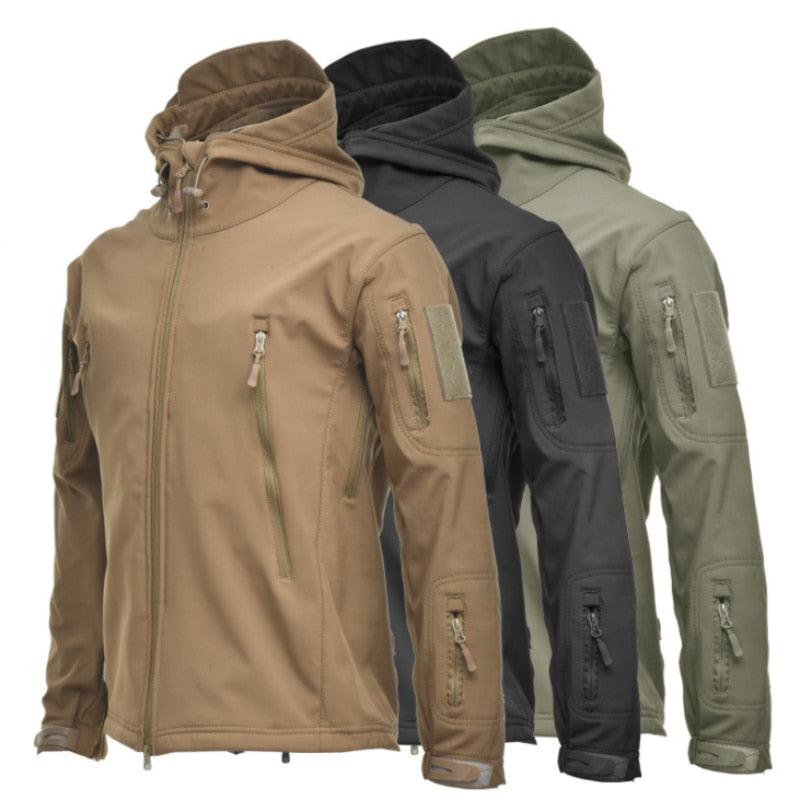 Big Size Camouflage Tactical Jacket Waterproof Warm Hooded Windbreaker Men Coat